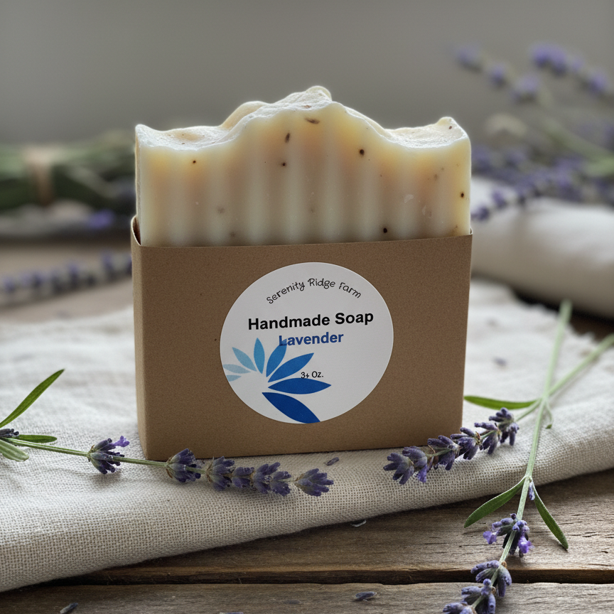 All Natural Soap Bar Lavender in natural farm setting